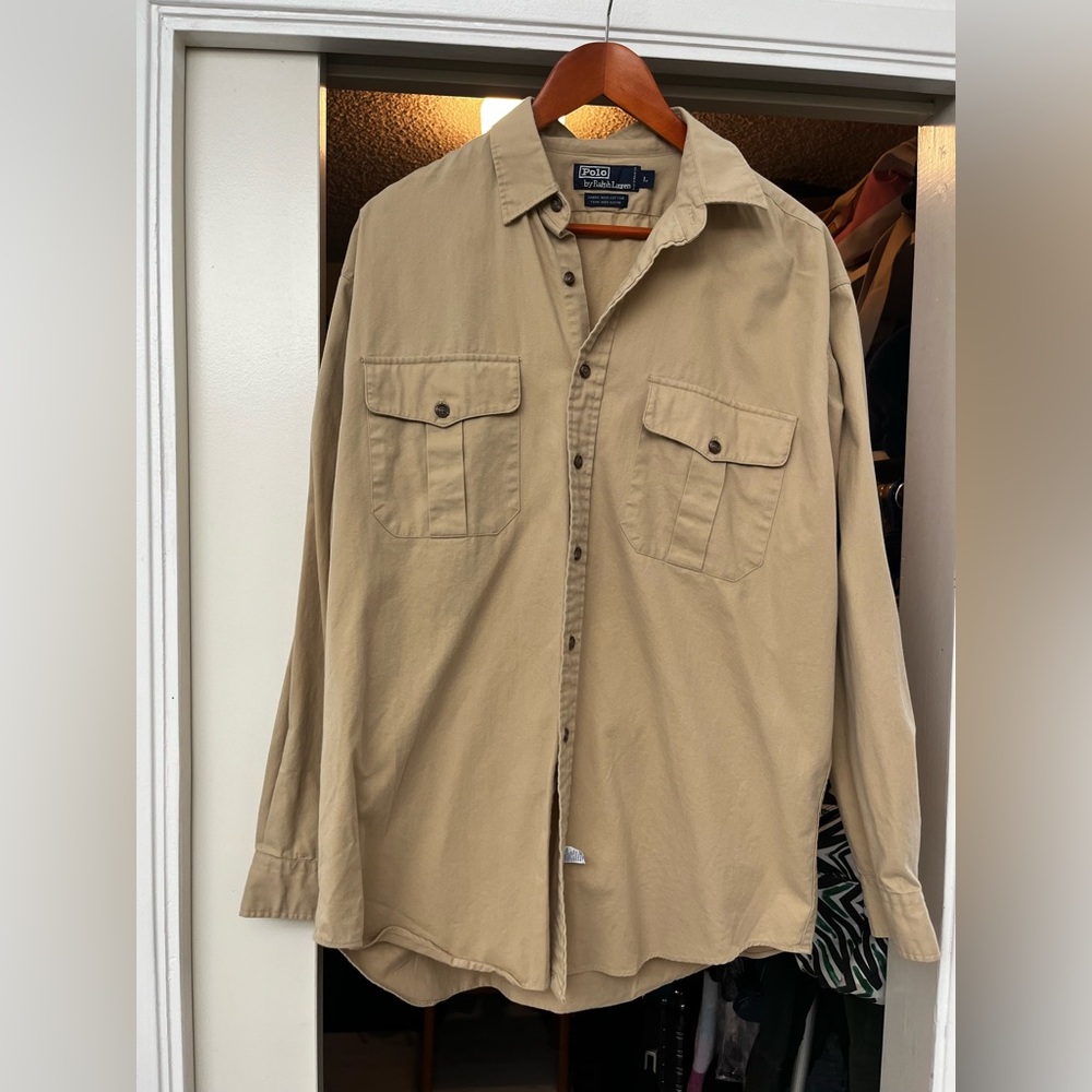 Ralph Lauren Beige Casual Button Down Shirt